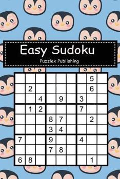 Paperback Easy Sudoku: Sudoku Puzzle Game For Beginers With Head of penguin icon pattern cover Book