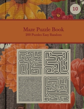 Maze Puzzle Book, 200 Puzzles Easy Random, 10: Pocket Sized Book, Tricky Logic Puzzles to Challenge Your Brain Large Print for Seniors, Adult, & Teens