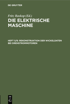 Hardcover Rekonstruktion Der Wickeldaten Bei Drehstrommotoren [German] Book