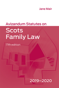 Paperback Avizandum Statutes on Scots Family Law: 2019-20 Book