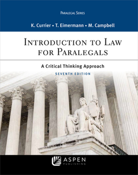 Hardcover Introduction to Law for Paralegals: A Critical Thinking Approach Book