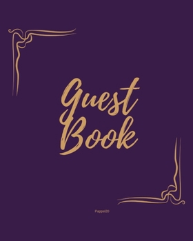 Paperback Guest Book - Golden Frame #1 on Pink Paper Book