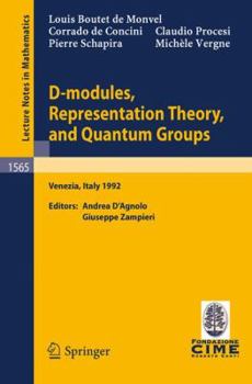 Paperback D-Modules, Representation Theory, and Quantum Groups: Lectures Given at the 2nd Session of the Centro Internazionale Matematico Estivo (C.I.M.E.) Held Book