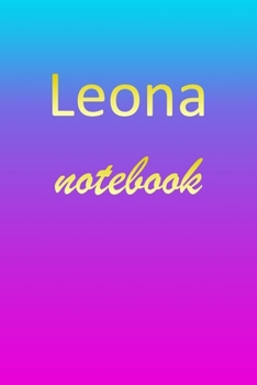 Paperback Leona: Blank Notebook - Wide Ruled Lined Paper Notepad - Writing Pad Practice Journal - Custom Personalized First Name Initia Book