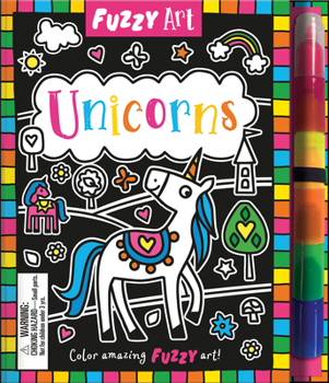 Hardcover Fuzzy Art Unicorns Book