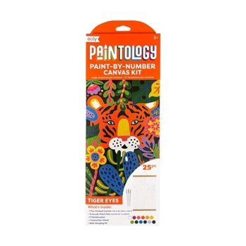 Paintology Paint by Number Canvas Kit - Tiger Eyes (25 PC Set)