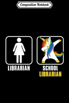 Paperback Composition Notebook: School Librarian Dabbing Unicorn Library . Journal/Notebook Blank Lined Ruled 6x9 100 Pages Book