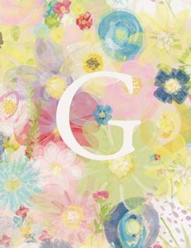 Paperback G: Monogram Initial G Notebook for Women and Girls-Pastel Floral-120 Pages 8.5 x 11 Book