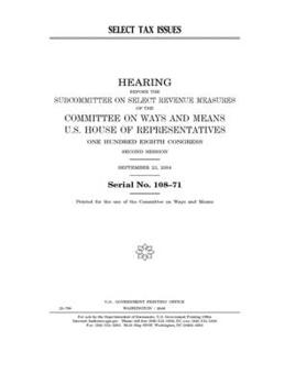 Paperback Select tax issues Book