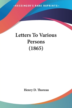 Paperback Letters To Various Persons (1865) Book