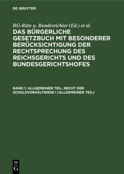 Hardcover Allgemeiner Teil. Recht Der Schuldverhältnisse I (Allgemeiner Teil) [German] Book
