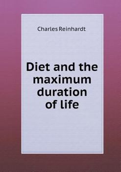 Paperback Diet and the Maximum Duration of Life Book