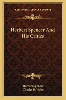 Paperback Herbert Spencer And His Critics Book