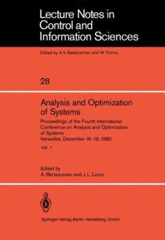 Paperback Analysis and Optimization of Systems: Proceedings of the Fourth International Conference on Analysis and Optimization of Systems Versailles, December Book