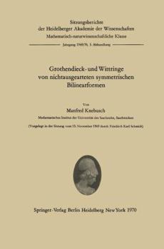 Paperback Grothendieck- Und Wittringe Von Nichtausgearteten Symmetrischen Bilinearformen [German] Book