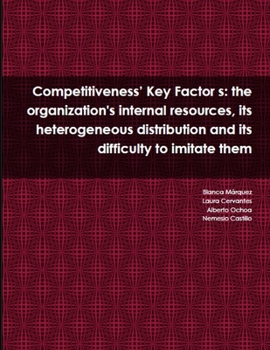 Paperback Competitiveness' Key Factor s: the organization's internal resources, its heterogeneous distribution and its difficulty to imitate them Book