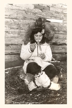 Paperback Vintage Journal Indigenous Alaskan Girl Carving Ivory Book