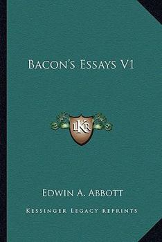 Paperback Bacon's Essays V1 Book