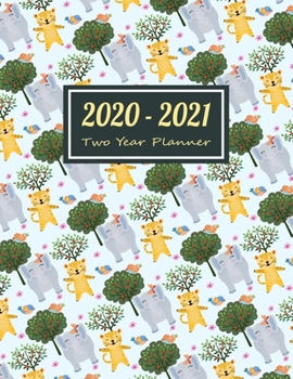 Paperback 2020-2021 Two Year Planner: Elephant & tiger Two Year Planner, Two Year Calendar 2020-2021, Daily Monthly Planner 2020 Size 8.5 x 11 Inch, 60 Mont Book