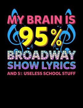 Paperback My Brain Is 95 Percent Broadway Show Lyrics: Funny Quotes and Pun Themed College Ruled Composition Notebook Book