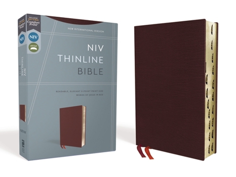 Bonded Leather NIV, Thinline Bible, Bonded Leather, Burgundy, Indexed, Red Letter Edition Book
