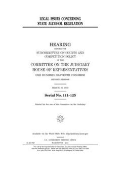 Paperback Legal issues concerning state alcohol regulation Book