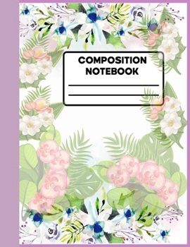 Paperback Composition Notebook: Water Colour Cute Pink Flamingo Composition Preschoolkindergarten Collage Rulled Notebook Journal For Kids, Girls- Wid Book