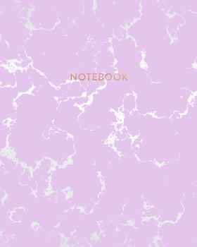 Notebook: Beautiful Purple Marble and Rose Gold | 8 x 10, 100 College Ruled Pages | Gift for Women and Teen Girls