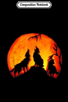 Composition Notebook: Wolf Dog Carved Pumpkin Halloween Gift For Dad Mom Journal/Notebook Blank Lined Ruled 6x9 100 Pages
