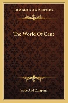 Paperback The World Of Cant Book