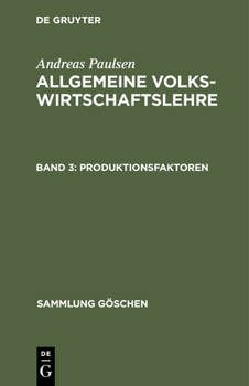 Hardcover Produktionsfaktoren [German] Book