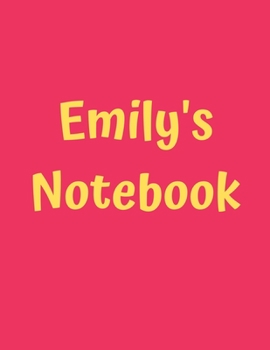 Paperback Emily's Notebook: Pink Cover, College Ruled, 100 Sheets, 8.5" x 11" (Letter Size), White Paper Book