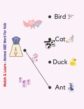 Paperback Match And Learn: Animal ABC Word For Kids: 8.5x11 inch Book