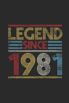 Legend Since 1981: Graph Paper Notebook (6" x 9" - 120 pages) ~ Birthday Themed Notebook for Daily Journal, Diary, and Gift