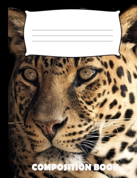 Paperback Composition Book: Leopard Composition Notebook Wide Ruled Book
