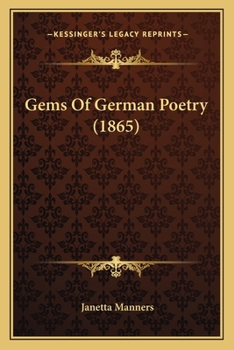 Paperback Gems Of German Poetry (1865) Book