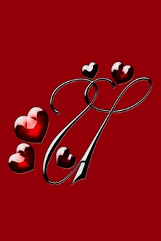 U: Letter Red Heart Love Monogram Initial Notebook Journal Great Valentine Gift for Girls 110 Pages 6x9 inches Lined