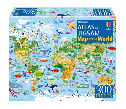 Paperback Atlas and Jigsaw Map of the World (Usborne Book and Jigsaw) Book