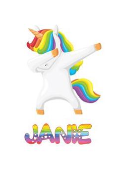 Paperback Janie: Janie 6x9 Journal Notebook Dabbing Unicorn Rainbow Book