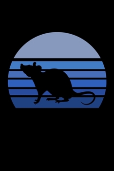 Blue Retro Rat Silhouette: 6x9 Ruled Notebook, Journal, Daily Diary, Organizer, Planner