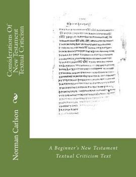 Paperback Considerations Of New Testament Textual Criticism Book