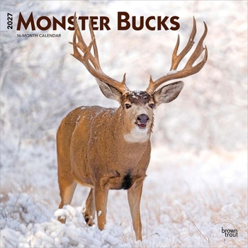 Paper Catalog Monster Bucks 2027 12 X 24 Inch (Hanging) Monthly Square Wall Calendar Plastic-Free Book