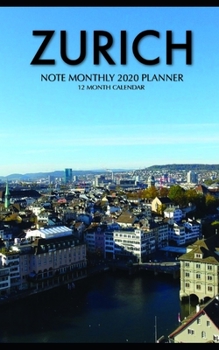 Paperback Zurich Note Monthly 2020 Planner 12 Month Calendar Book