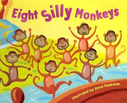 Hardcover Piggy Toes Press Eight Silly Monkeys 9 Spread Board Book Storybook 13374, Bendon Book