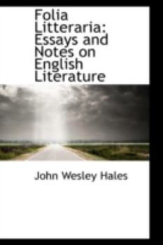Paperback Folia Litteraria: Essays and Notes on English Literature Book