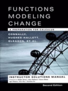 Paperback Functions Modeling Change: A Preparation for Calculus Instructor Solutions Manual Book