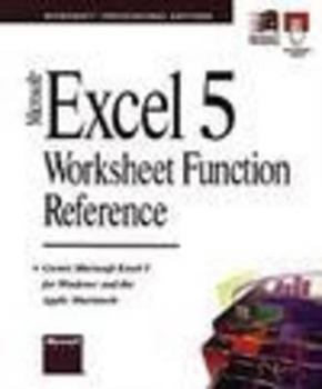 Paperback Microsoft Excel 5 Worksheet Function Reference (Microsoft Reference) (Microsoft Professional Editions) Book