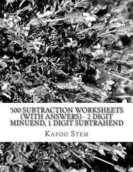 Paperback 500 Subtraction Worksheets (with Answers) - 2 Digit Minuend, 1 Digit Subtrahend: Maths Practice Workbook Book