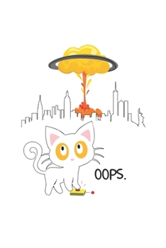 Paperback Notizbuch: Katze Explosion Roter Knopf Bombe Unfall Geschenk 120 Seiten, 6X9 (Ca. A5), Liniert [German] Book