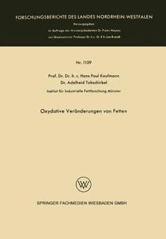 Paperback Oxydative Veränderungen Von Fetten [German] Book